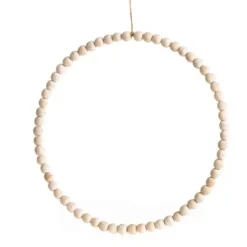 Anneau de perles en bois à suspendre - 35,5 cm