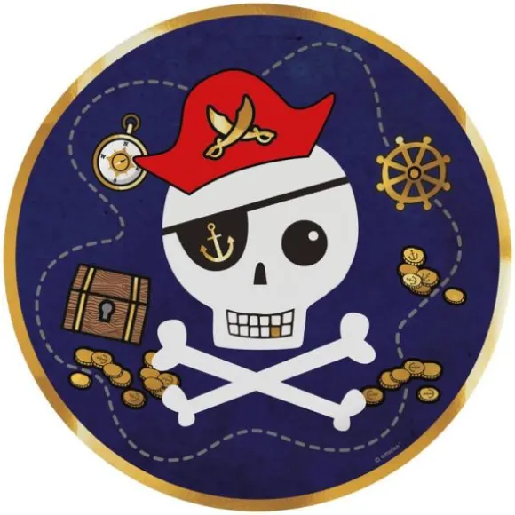 8 assiettes - 22,8 cm - Collection Pirate Rouge