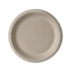 12 Assiettes en Canne à Sucre - 18 cm - Naturel