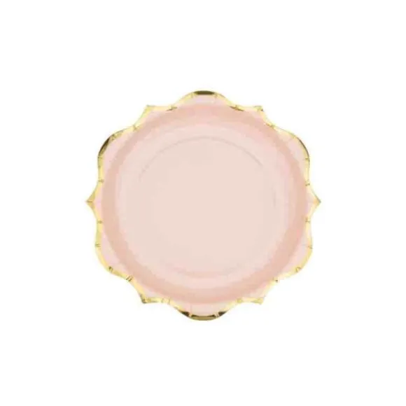 8 assiettes en carton avec dorure - Diamètre 23 cm - Couleur au choix