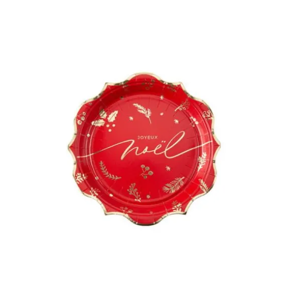 8 Assiettes en carton - Collection Holly Christmas