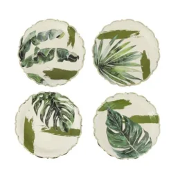 8 assiettes en carton - Diamètre 18 cm - Collection Coco Palm
