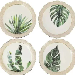 8 assiettes en carton - Diamètre 23 cm - Collection Coco Palm