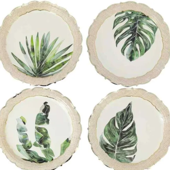 8 assiettes en carton - Diamètre 23 cm - Collection Coco Palm