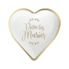 6 assiettes en forme de cœur - Collection Vive les Mariés