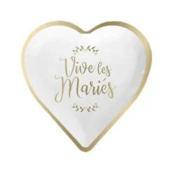 6 assiettes en forme de cœur - Collection Vive les Mariés