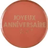 10 assiettes "Joyeux Anniversaire" en carton FSC® - Terracotta - Diamètre 22,5 cm - Collection Star d'un jour