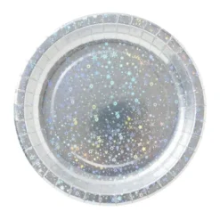 10 assiettes étoilées en carton - Diamètre 22 cm - Couleur au choix