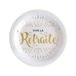 10 Assiettes "Vive la Retraite" - Elégant