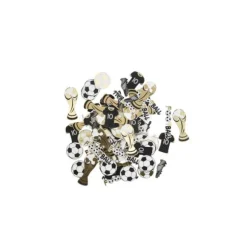 Assortiment de 100 Confettis - Football - Noir, Blanc et Or
