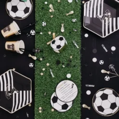 Assortiment de 100 Confettis - Football - Noir, Blanc et Or