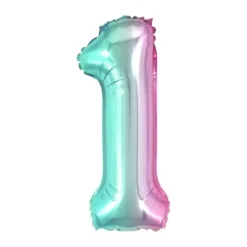 Ballon à air Chiffre Iridescent Arc-en-ciel - 66 cm - Chiffre au Choix
