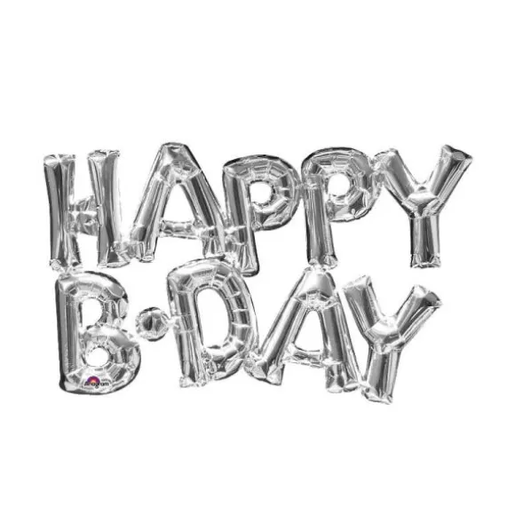 Ballon à air "Happy B.Day" - Argent