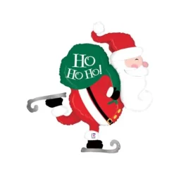 Ballon Aluminium à forme - Père Noël avec Patins à Glace