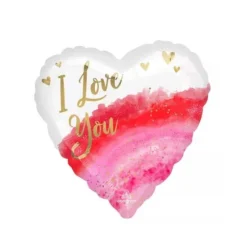Ballon Cœur en aluminium " I love you " Rainbow Rose - 45 cm