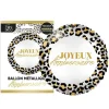 Ballon en aluminium arrondi "Joyeux Anniversaire" - Diamètre 35 cm - Collection Léopard