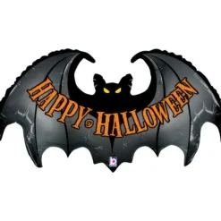 Ballon en aluminium à forme de chauve-souris - Happy Halloween - 99 x 52 cm