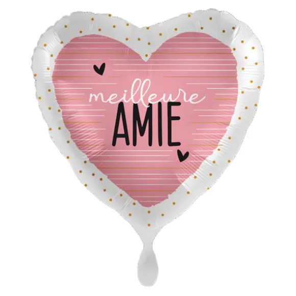 Ballon en aluminium "Meilleure Amie" en forme de cœur pour la Saint-Valentin - Diamètre 46 cm