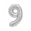 Ballon en aluminium métallisé Argent - 36 cm - Chiffre 9
