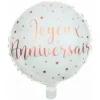 Ballon en aluminium Métallisé Joyeux Anniversaire Rose Gold - 45 cm