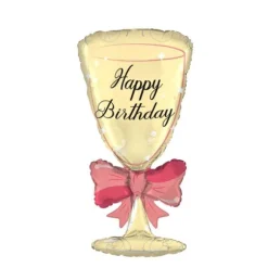 Ballon flûte à champagne - Happy Birthday