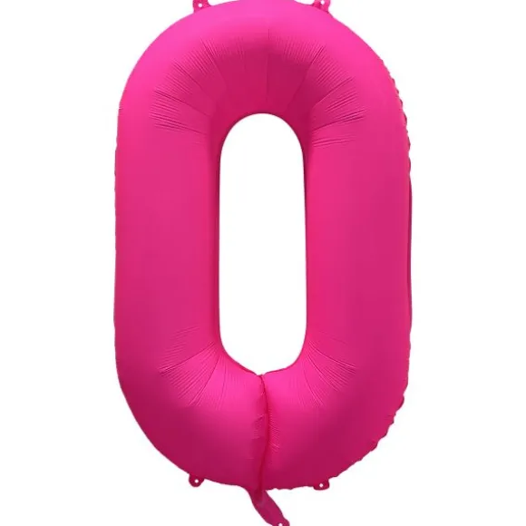 Ballon fluo en aluminium en forme de chiffre - Rose Fluo - 86 x 70 cm - Chiffre au choix