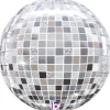Ballon Globe 4D - Diamètre 38 cm - Boule Disco argentée