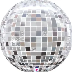 Ballon Globe 4D - Diamètre 38 cm - Boule Disco argentée