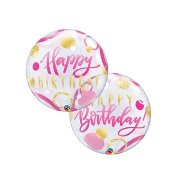 Ballon Happy Birthday Bulles