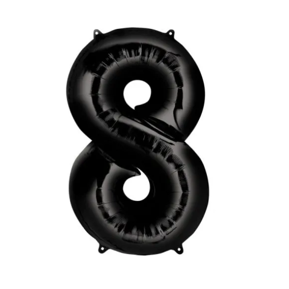 Ballon Hélium Chiffre "8" Noir