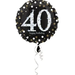 Ballon Hélium - "Happy Birthday 40" Argent