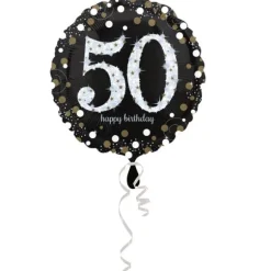 Ballon Hélium - "Happy Birthday 50" Argent