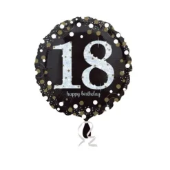 Ballon Hélium - "Happy Birthday 18" Argent