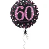 Ballon Hélium - "Happy Birthday 60" Rose / Noir