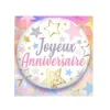 Ballon Hélium - Joyeux Anniversaire - Etoiles