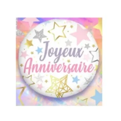 Ballon Hélium - Joyeux Anniversaire - Etoiles