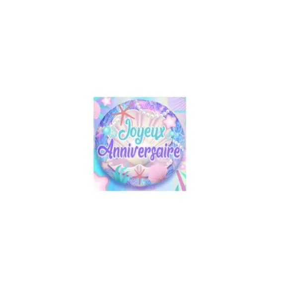 Ballon - Joyeux Anniversaire - Coquillages - 45 cm