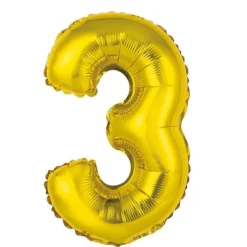 Ballon Métallique à Air - Or - 36 cm - Chiffre au Choix