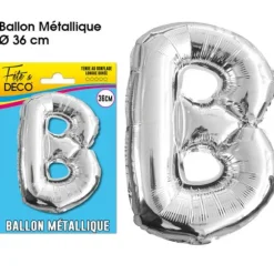 Ballon métallique argenté - Lettre "B"
