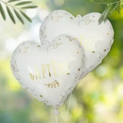 Ballon Métallique - Cœur "Baptême"