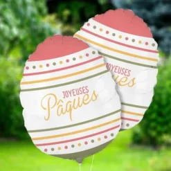 Ballon Métallique - Joyeuses Pâques - Forme d'œuf