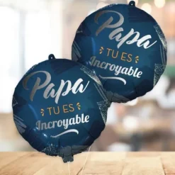 Ballon métallique rond - Papa - Collection Papa Parfait