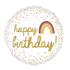 Ballon rond - Happy Birthday - Boho