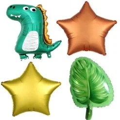 4 Ballons aluminium Thème Dinosaure