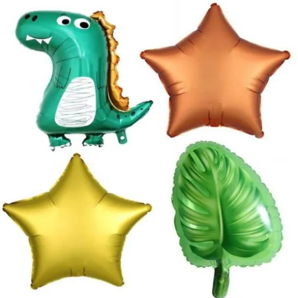 4 Ballons aluminium Thème Dinosaure