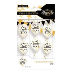 6 ballons à confettis 