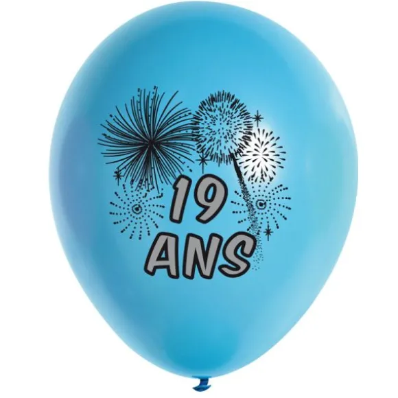 10 Ballons de Baudruche multicolore 19 ans