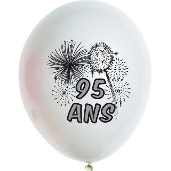 10 Ballons de Baudruche multicolore 95 ans