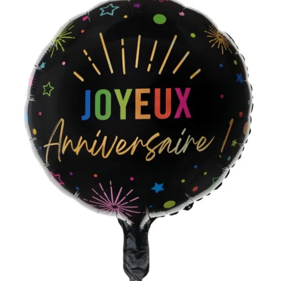 6 ballons "Joyeux Anniversaire" en latex - Diamètre 30 cm - Couleur au choix