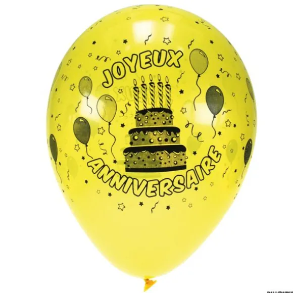 8 Ballons Joyeux Anniversaire Multicolore
